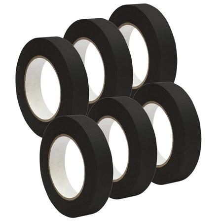 Premium Grade Masking Tape, 1" x 55 yards, Black, 6 Rolls