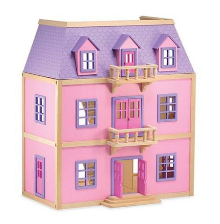 Melissa & Doug Multi-Level Wooden Dollhouse With 19 pcs Furniture