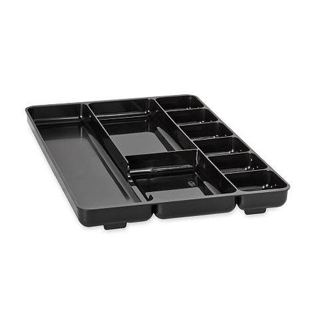 9-Section Drawer Organizer, Plastic, 14 x 9.125 x 1.125 Inches, Black (45706)