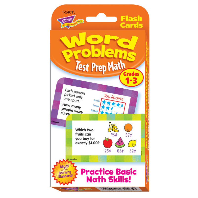 Word Problems Test Prep Math, Grades 1-3 Challenge Cards&reg;