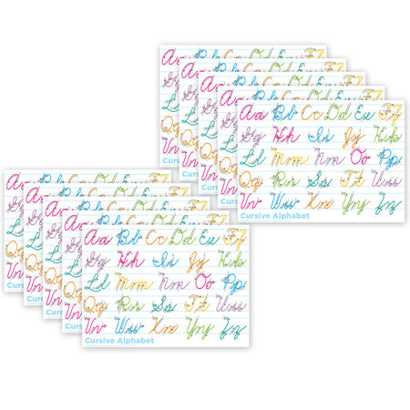 Smart Poly&reg; PosterMat Pals&trade; Space Savers, 13" x 9-1/2", Traditional Cursive, Pack of 10