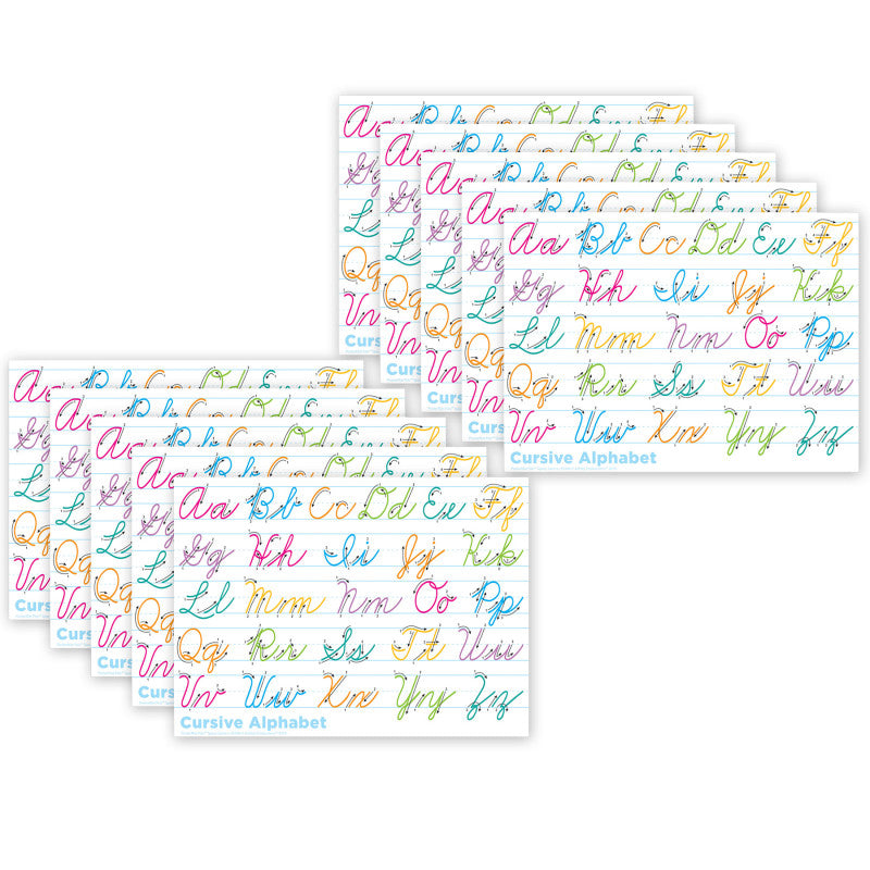 Smart Poly&reg; PosterMat Pals&trade; Space Savers, 13" x 9-1/2", Traditional Cursive, Pack of 10