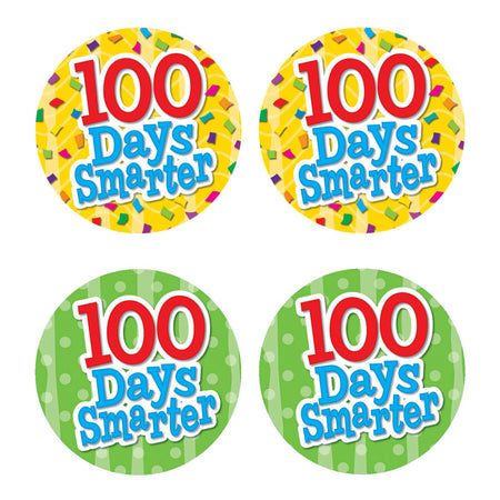 100 Days Smarter Wear 'Em Badges, Self-Adhesive, Pack of 32