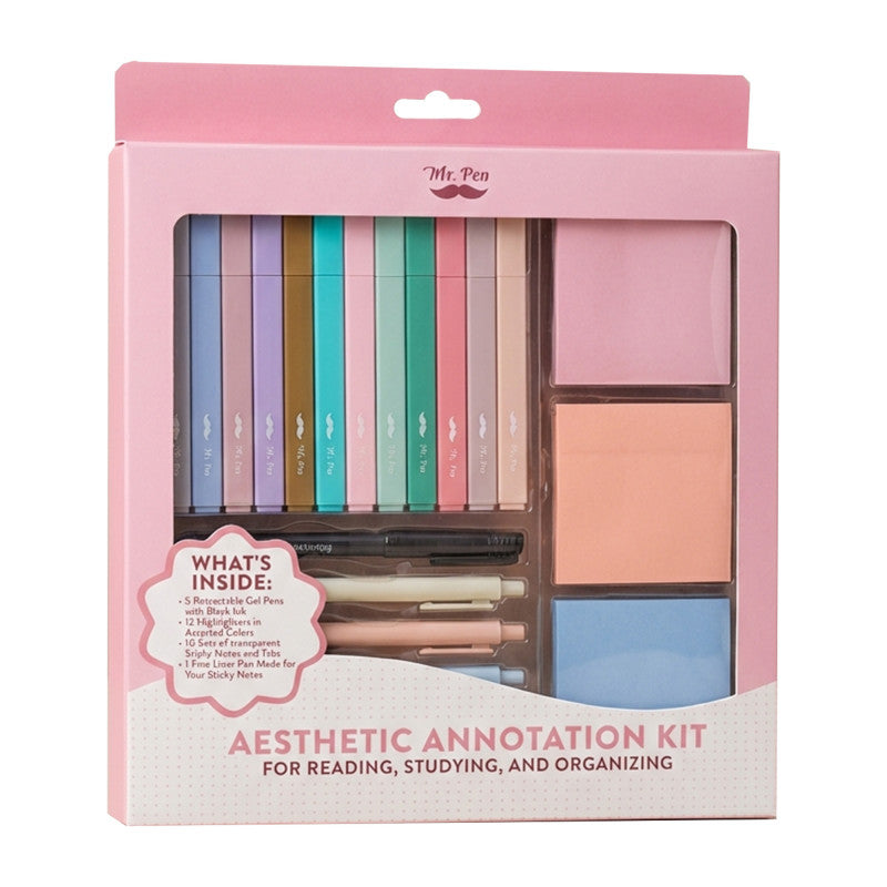 Aesthetic Book Annotation Kit, Light Pastel, 38 Pieces