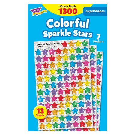 Colorful Sparkle Stars superShapes Value Pack, 1300 ct