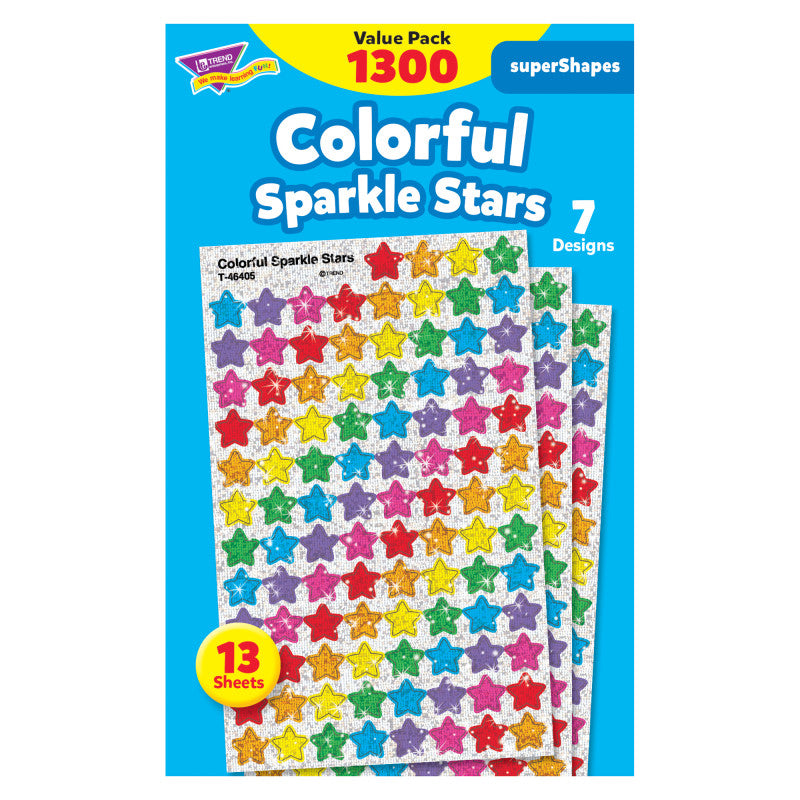 Colorful Sparkle Stars superShapes Value Pack, 1300 ct