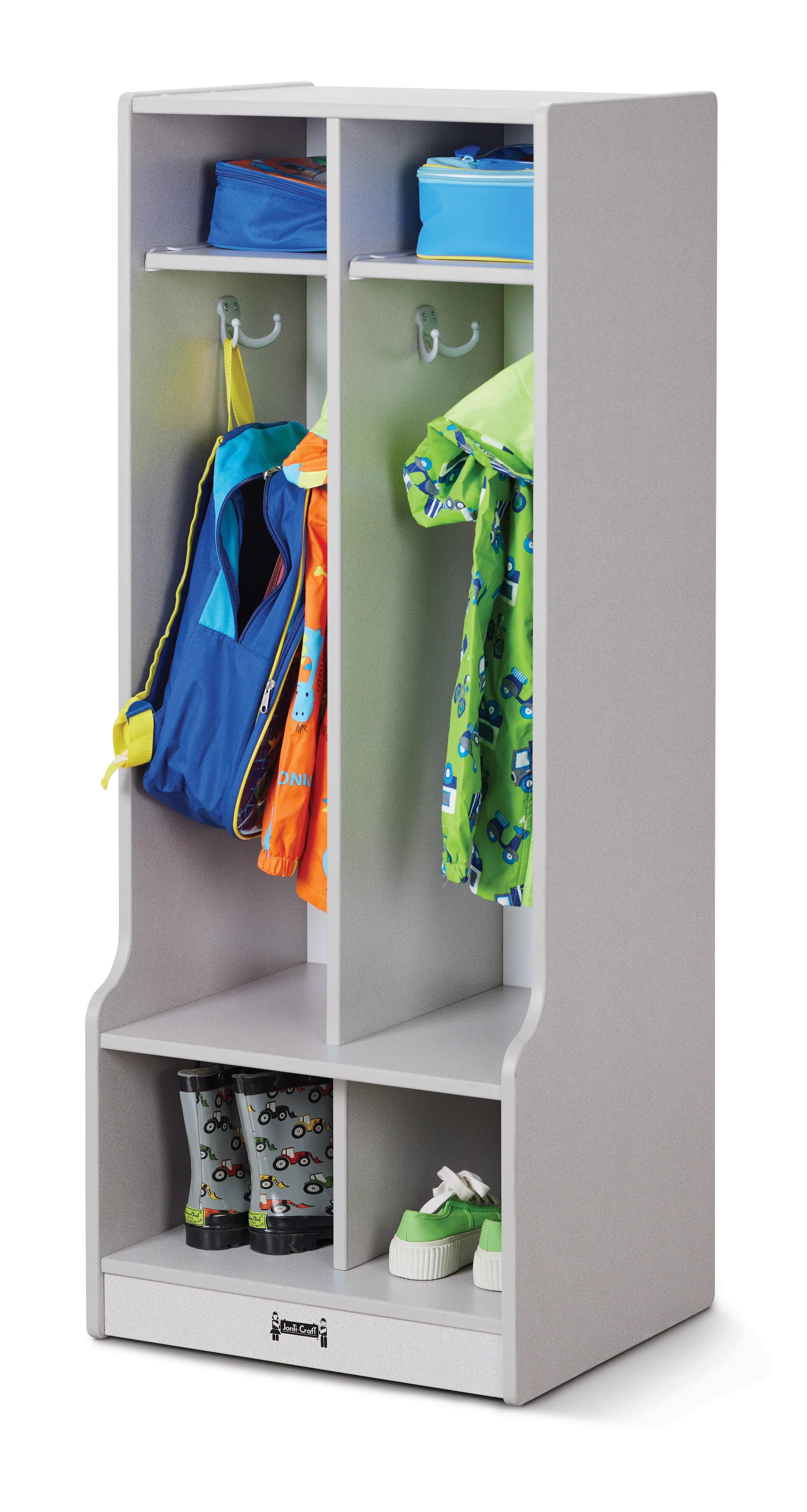 Rainbow Accents® 2 Section Coat Locker with Step - Gray
