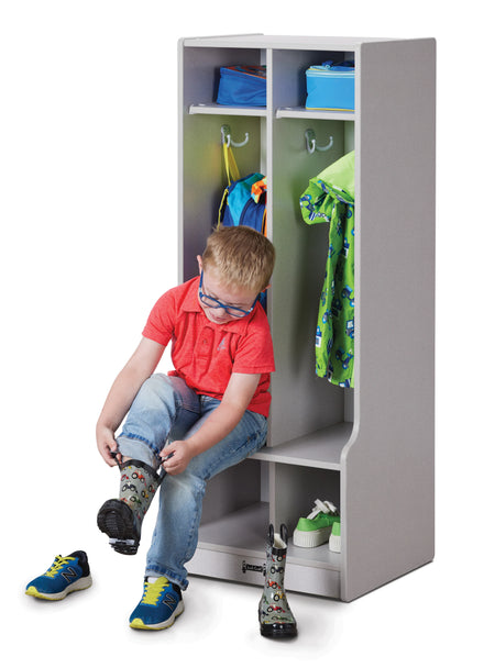 Rainbow Accents® 2 Section Coat Locker with Step - Gray