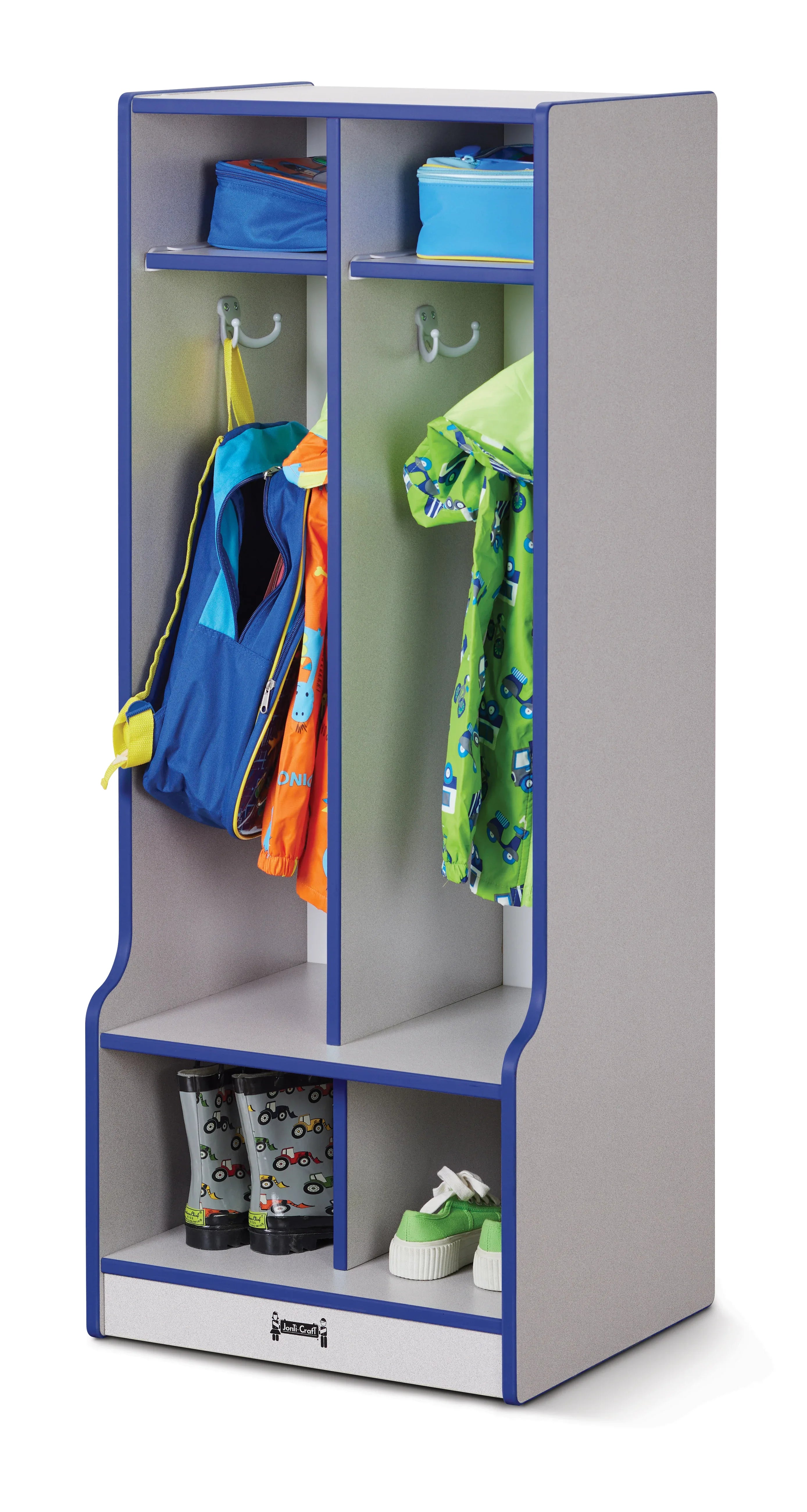Rainbow Accents® 2 Section Coat Locker with Step - Blue