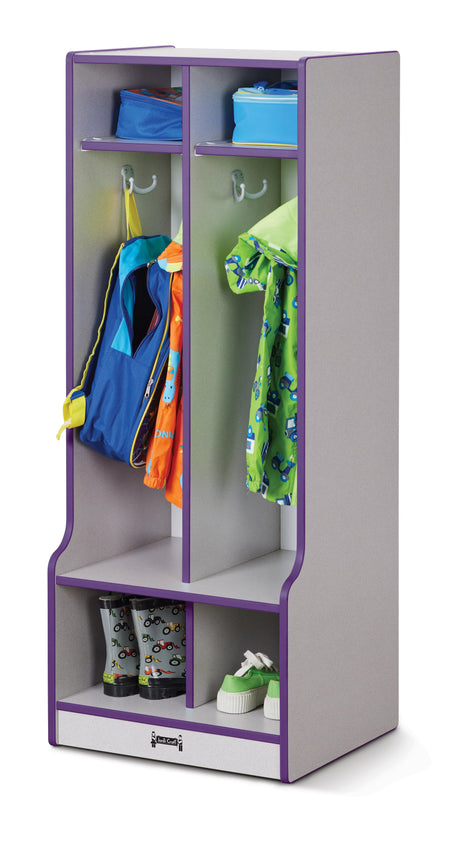 Rainbow Accents® 2 Section Coat Locker with Step - Purple