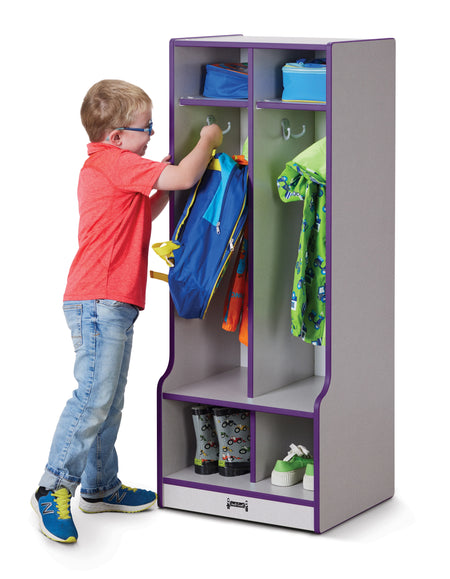 Rainbow Accents® 2 Section Coat Locker with Step - Purple