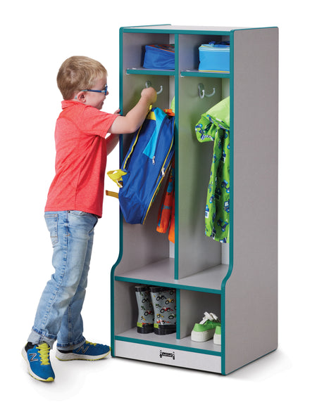 Rainbow Accents® 2 Section Coat Locker with Step - Teal