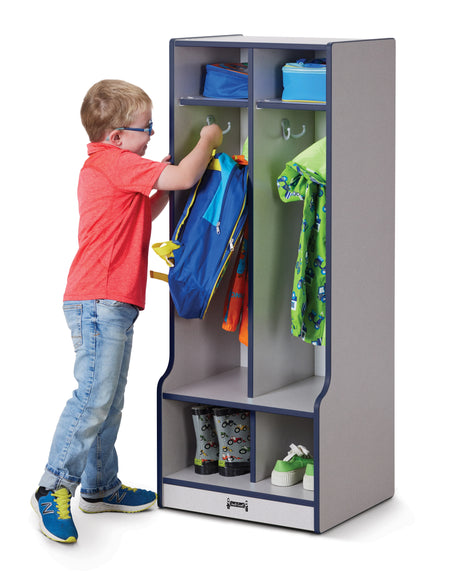 Rainbow Accents® 2 Section Coat Locker with Step - Navy