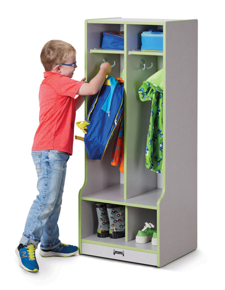 Rainbow Accents® 2 Section Coat Locker with Step - Key Lime Green
