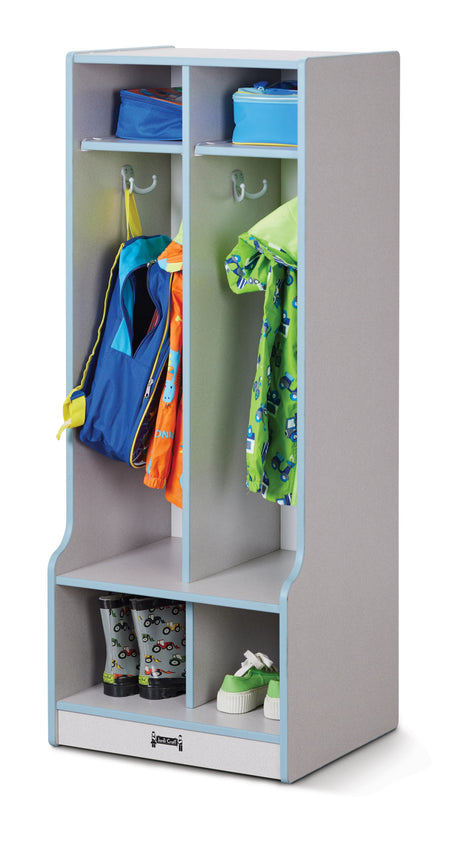 Rainbow Accents® 2 Section Coat Locker with Step - Coastal Blue