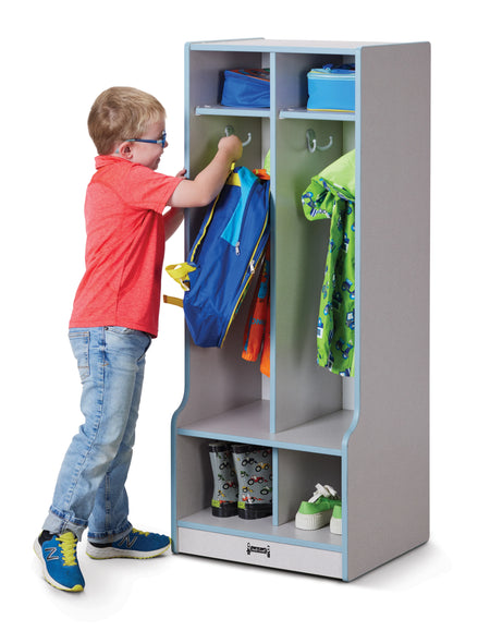 Rainbow Accents® 2 Section Coat Locker with Step - Coastal Blue
