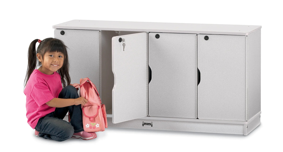 Rainbow Accents® Stacking Lockable Lockers - Single Stack - Gray