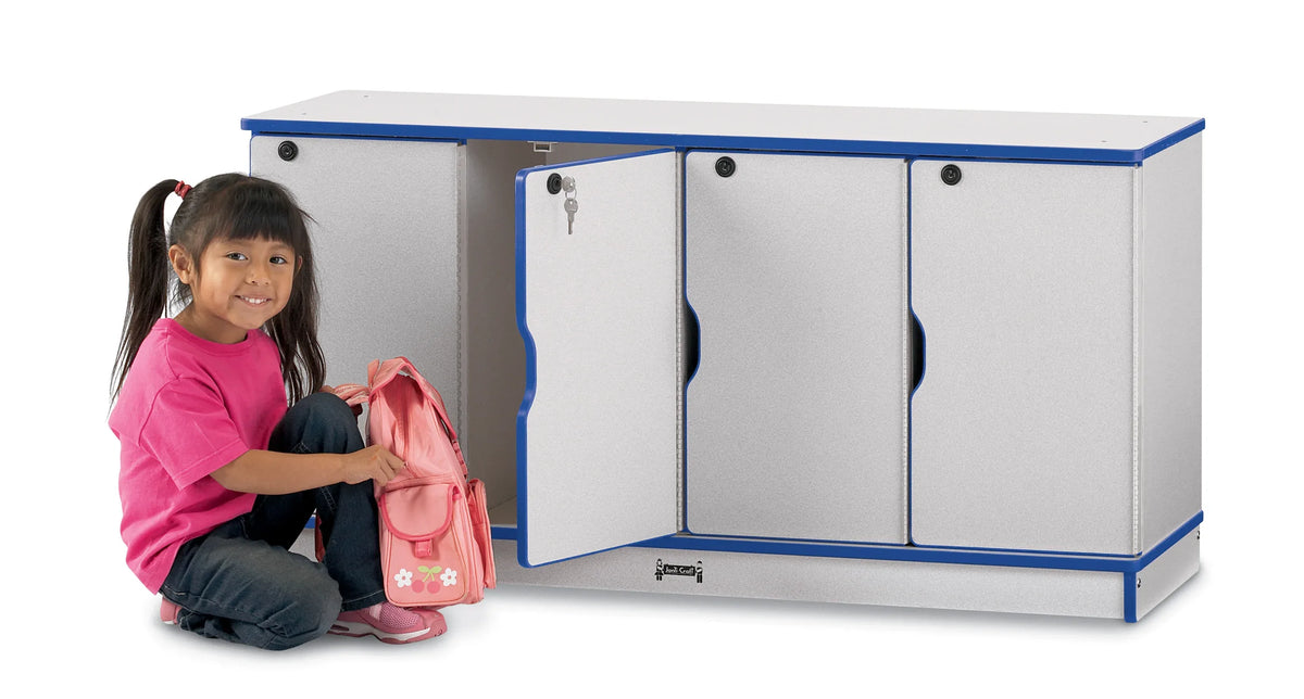 Rainbow Accents® Stacking Lockable Lockers - Single Stack - Blue