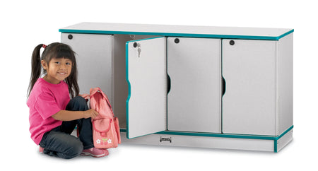 Rainbow Accents® Stacking Lockable Lockers - Single Stack - Teal