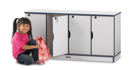 Rainbow Accents® Stacking Lockable Lockers - Single Stack - Navy