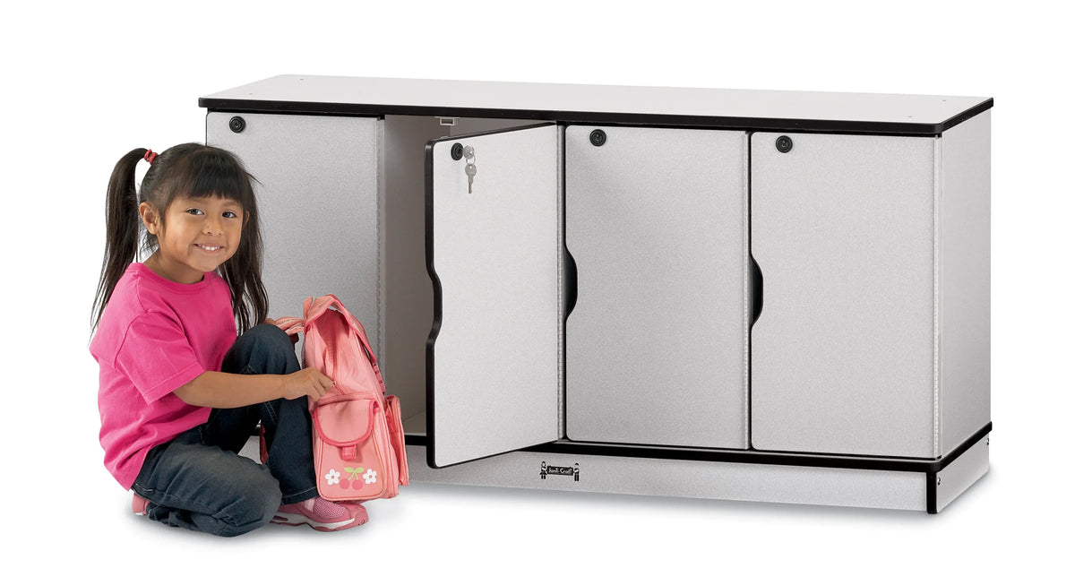 Rainbow Accents® Stacking Lockable Lockers - Single Stack - Black