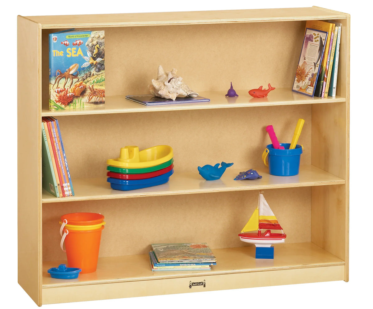 Jonti-Craft® Mega Mobile Straight-Shelf - Plywood Back