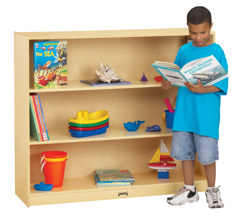 Jonti-Craft® Mega Mobile Straight-Shelf - See-Thru Back