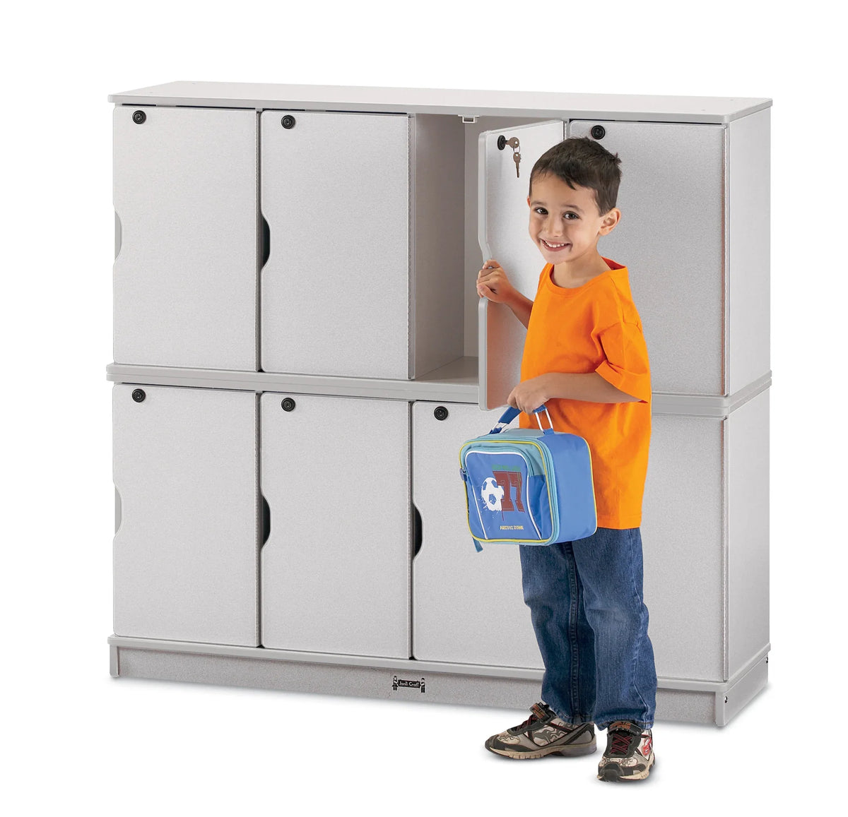 Rainbow Accents® Stacking Lockable Lockers - Double Stack - Gray