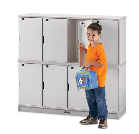 Rainbow Accents® Stacking Lockable Lockers - Double Stack - Gray
