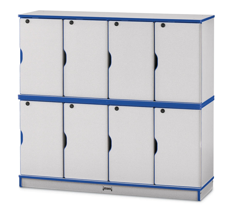 Rainbow Accents® Stacking Lockable Lockers - Double Stack - Blue