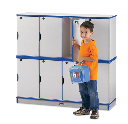 Rainbow Accents® Stacking Lockable Lockers - Double Stack - Blue