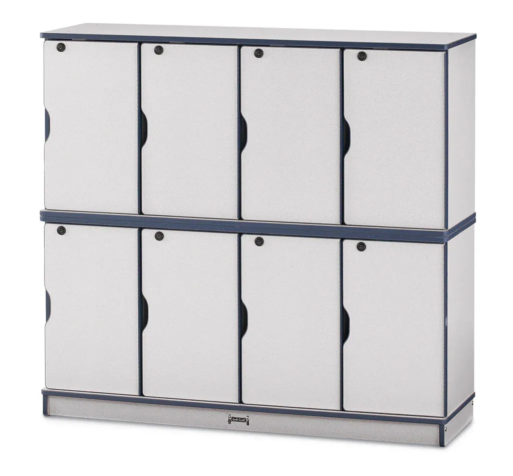 Rainbow Accents® Stacking Lockable Lockers - Double Stack - Navy