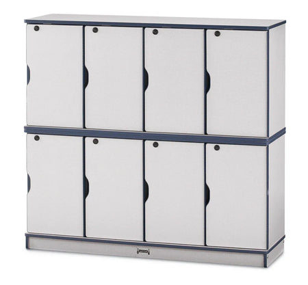 Rainbow Accents® Stacking Lockable Lockers - Double Stack - Navy