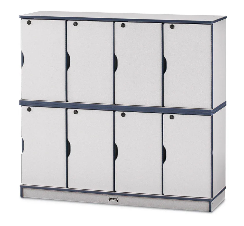 Rainbow Accents® Stacking Lockable Lockers - Double Stack - Navy