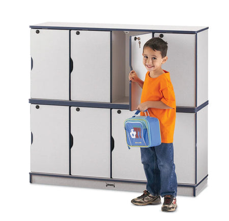 Rainbow Accents® Stacking Lockable Lockers - Double Stack - Navy