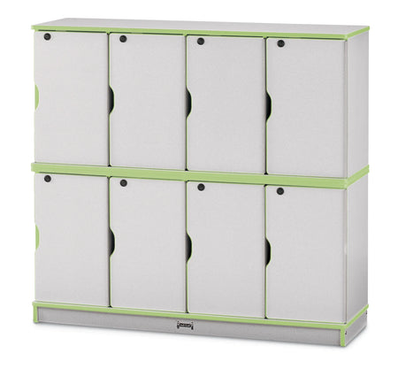 Rainbow Accents® Stacking Lockable Lockers - Double Stack - Key Lime Green