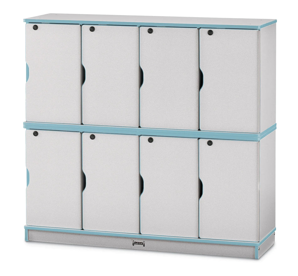 Rainbow Accents® Stacking Lockable Lockers - Double Stack - Coastal Blue