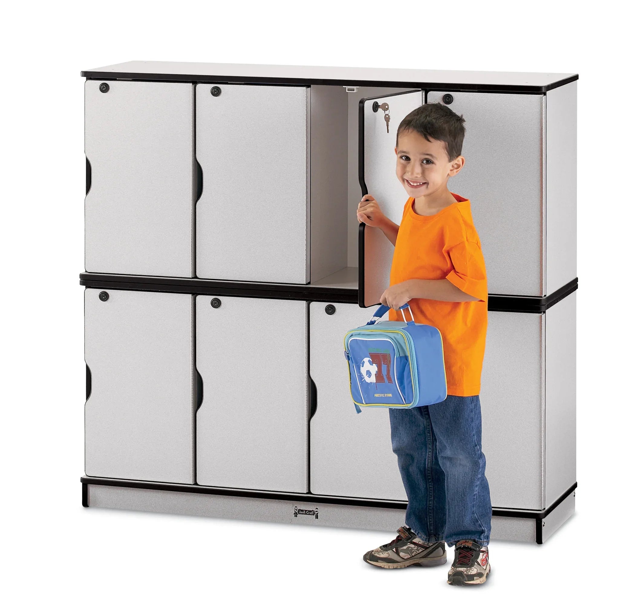 Rainbow Accents® Stacking Lockable Lockers - Double Stack - Black