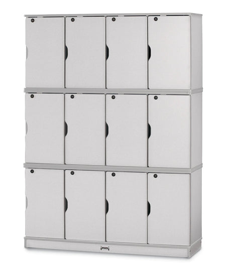 Rainbow Accents® Stacking Lockable Lockers - Triple Stack - Gray