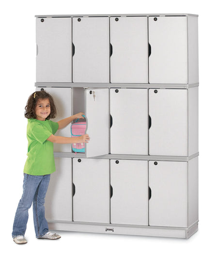 Rainbow Accents® Stacking Lockable Lockers - Triple Stack - Gray