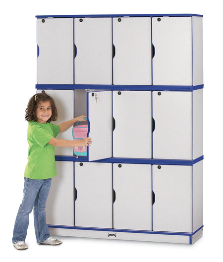 Rainbow Accents® Stacking Lockable Lockers - Triple Stack - Blue