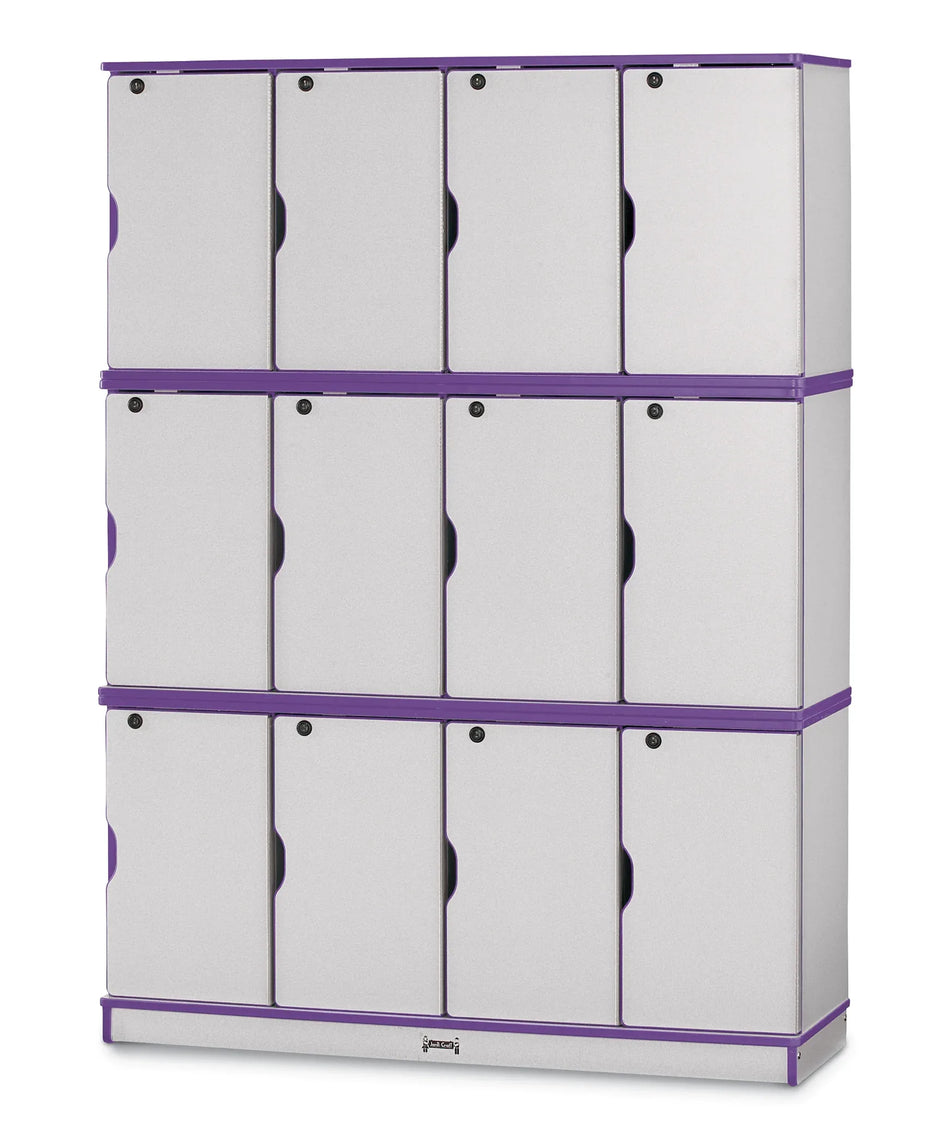 Rainbow Accents® Stacking Lockable Lockers - Triple Stack - Purple