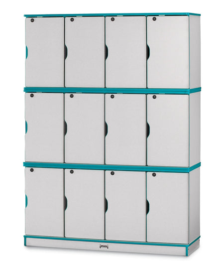 Rainbow Accents® Stacking Lockable Lockers - Triple Stack - Teal