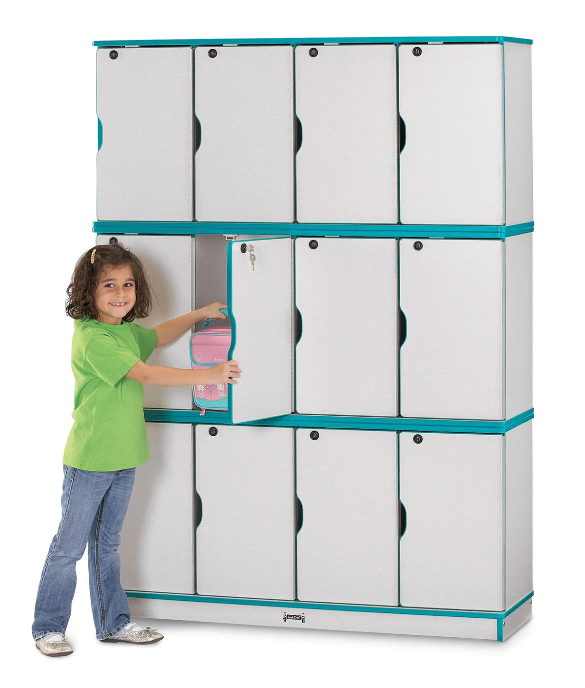 Rainbow Accents® Stacking Lockable Lockers - Triple Stack - Teal
