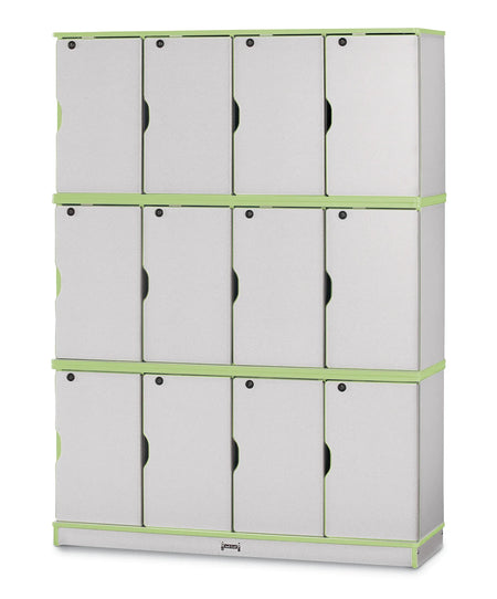 Rainbow Accents® Stacking Lockable Lockers - Triple Stack - Key Lime Green
