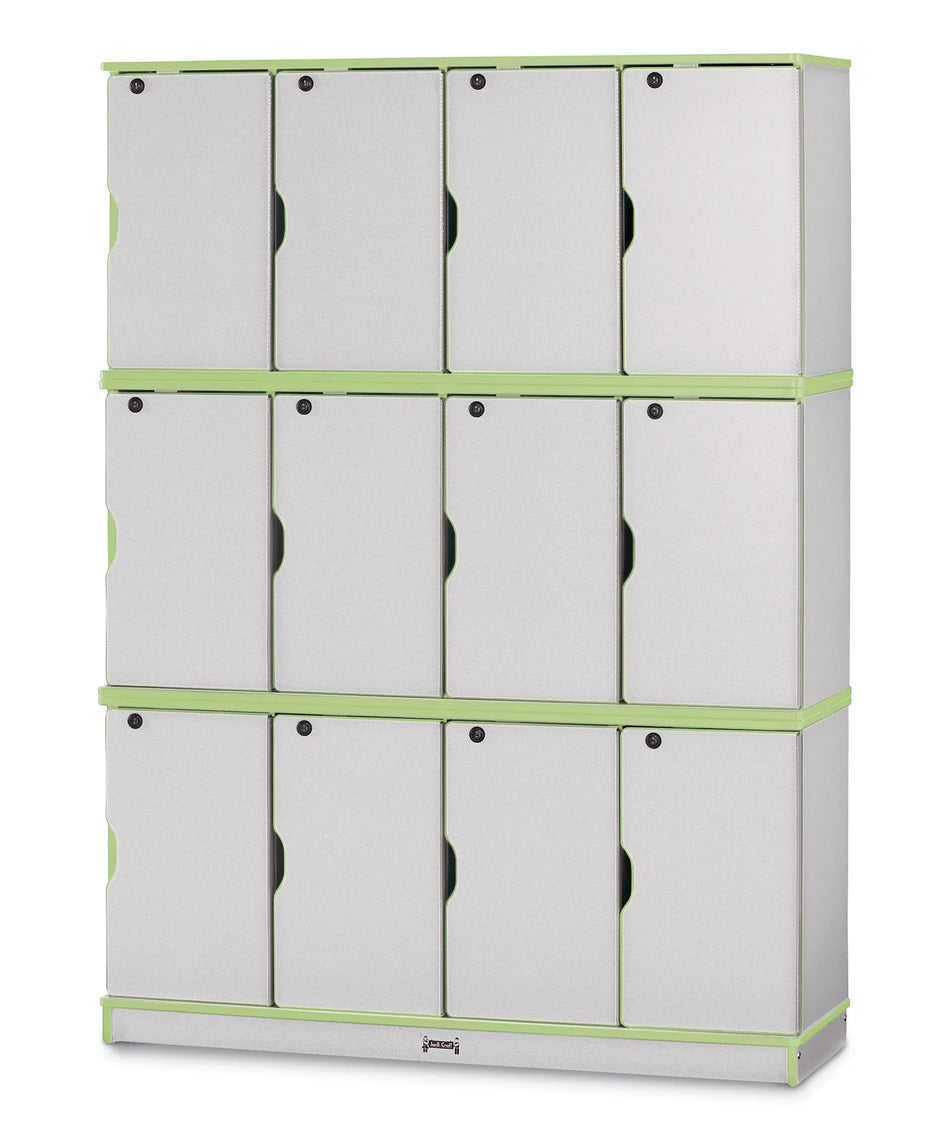 Rainbow Accents® Stacking Lockable Lockers - Triple Stack - Key Lime Green
