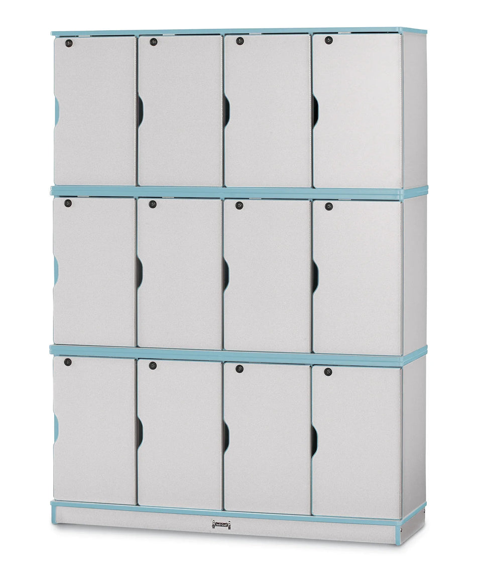 Rainbow Accents® Stacking Lockable Lockers - Triple Stack - Coastal Blue