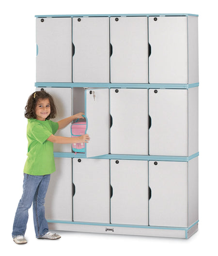 Rainbow Accents® Stacking Lockable Lockers - Triple Stack - Coastal Blue