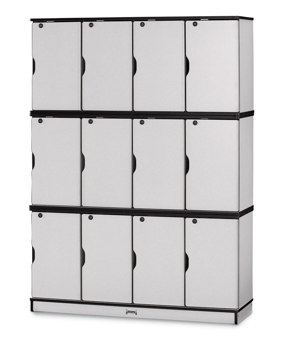Rainbow Accents® Stacking Lockable Lockers - Triple Stack - Black