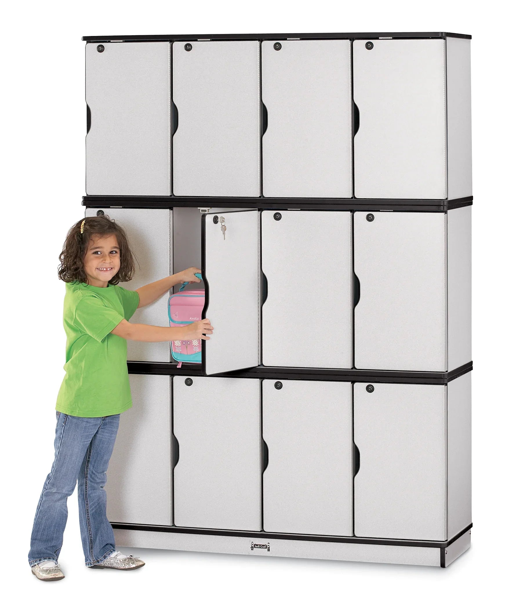 Rainbow Accents® Stacking Lockable Lockers - Triple Stack - Black